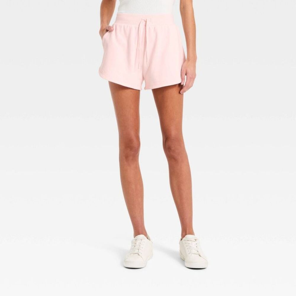 Open Box - All In Motion - Women's Active Comfort French Terry High-Rise Shorts